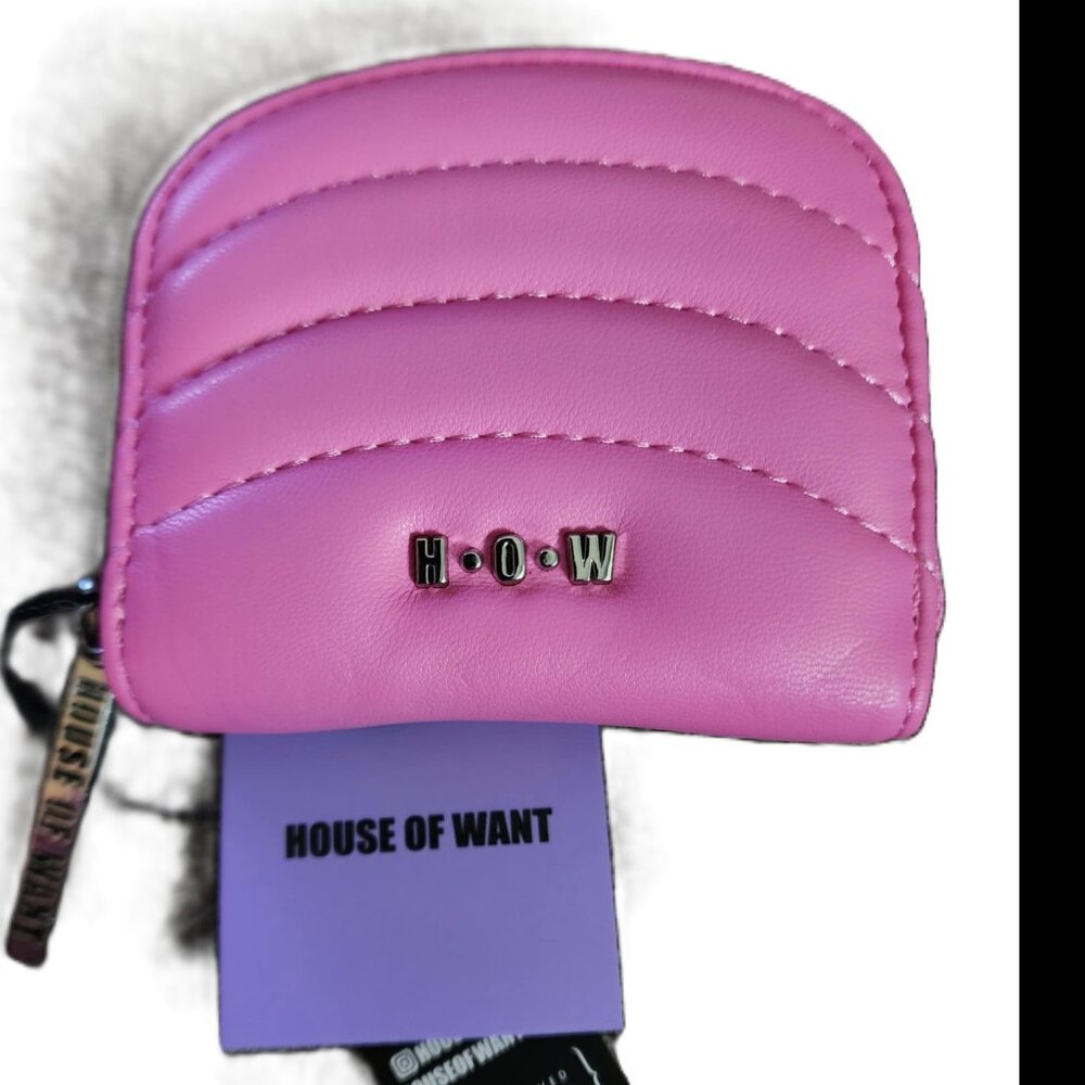 NWT House of Want HOW We Aspire Vegan Faux Leather Zip Pouch